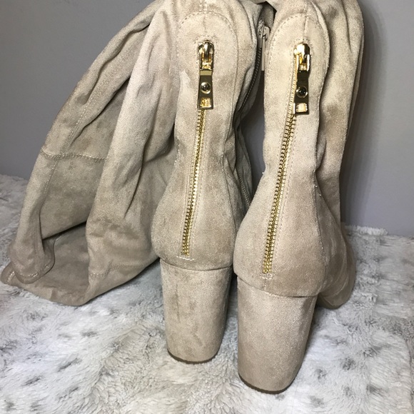 🆕NIB Azella Over-the-Knee Tan Vegan Suede Boots - Picture 4 of 7